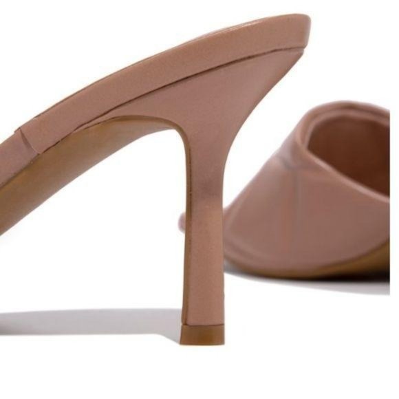 Dark Nude Quilted Mules - Picture 4 of 5